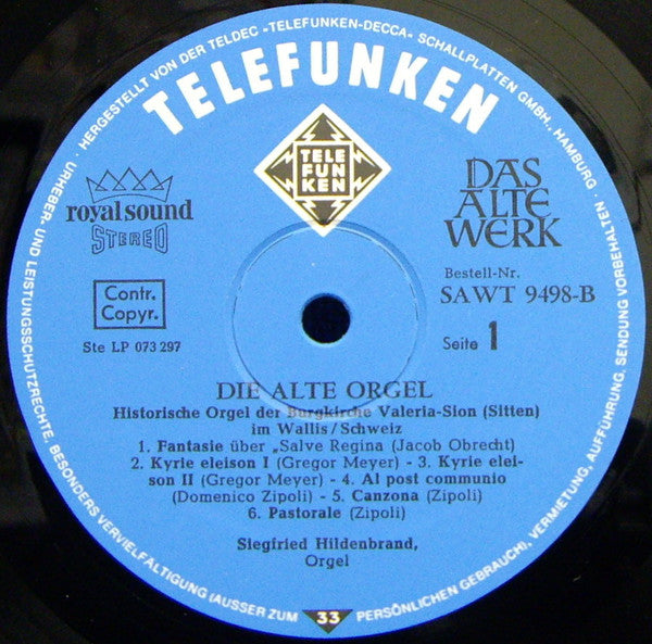 Jacob Obrecht, Domenico Zipoli, Louis-Nicolas Clérambault, Louis-Claude Daquin, Siegfried Hildenbrand – Historische Orgeln Der Burgkirche Valeria In Sion • Pfarrkirche In Vouvry = The Historic Swiss Organs Of Sion And Vouvry LP vinyl record, image 5 of 6