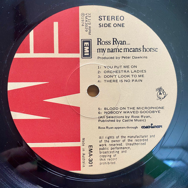Ross Ryan – ...My Name Means Horse LP vinyl record, image 3 of 4