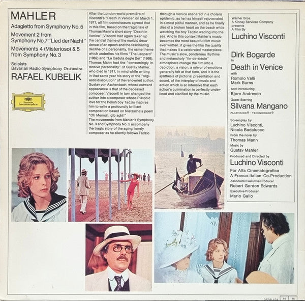 Gustav Mahler, Luchino Visconti, Thomas Mann – Themes From Death In Venice LP vinyl record, image 3 of 3