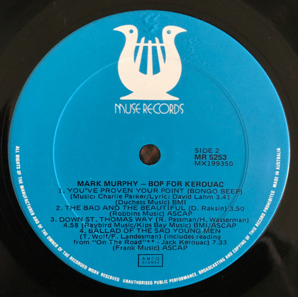 Mark Murphy – Bop For Kerouac LP vinyl record, image 4 of 4
