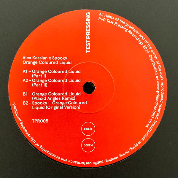 Alex Kassian, Spooky, Placid Angles – Orange Coloured Liquid 12" vinyl record