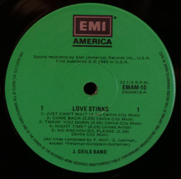 The J. Geils Band – Love Stinks LP vinyl record, image 5 of 6