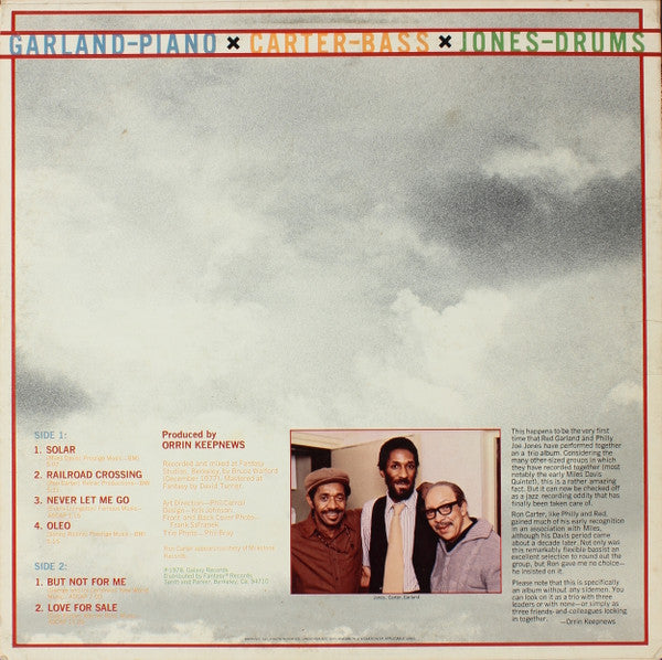 Red Garland, Ron Carter, "Philly" Joe Jones – Crossings LP vinyl record, image 2 of 4