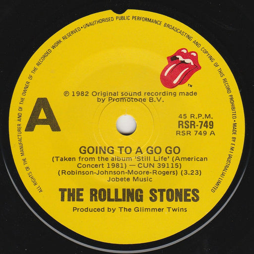 The Rolling Stones – Going To A Go Go (Live) 7" vinyl record, image 1 of 3