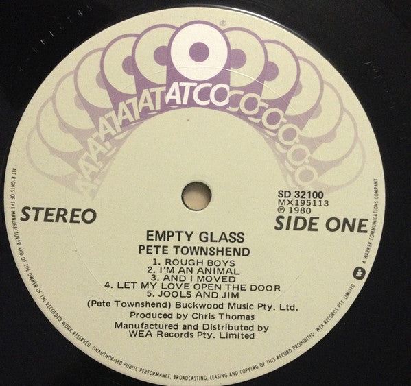 Pete Townshend – Empty Glass LP vinyl record, image 4 of 7