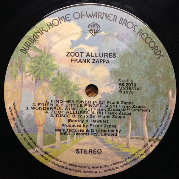 Frank Zappa – Zoot Allures LP vinyl record, image 4 of 4