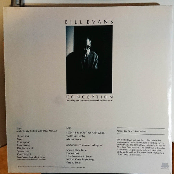Bill Evans – Conception (2xLP) LP vinyl record, image 4 of 8