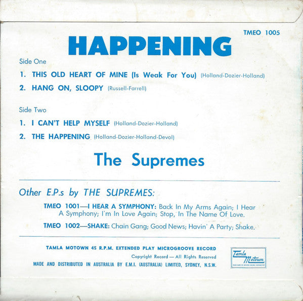 The Supremes – Happening 7" vinyl record, image 2 of 4