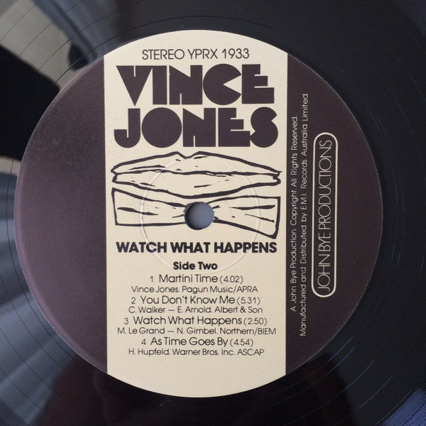 Vince Jones – Watch What Happens LP vinyl record, image 5 of 5