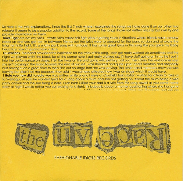 UV Race – I Hate You 7" vinyl record, image 2 of 5