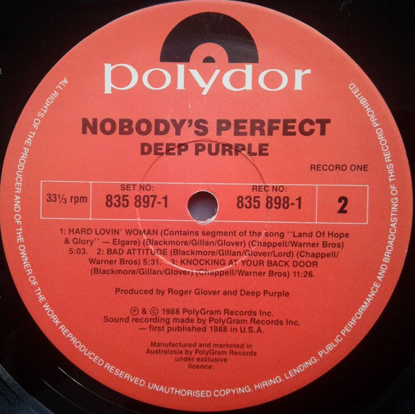 Deep Purple – Nobody's Perfect (2xLP) LP vinyl record, image 5 of 7