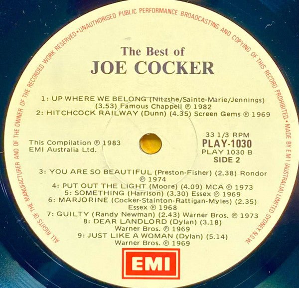 Joe Cocker – The Best Of Joe Cocker LP vinyl record, image 5 of 5