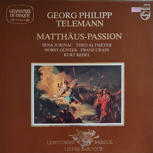 Georg Philipp Telemann, Sena Jurinac, Theo Altmeyer, Horst Günter, Franz Crass, Kurt Redel – Matthäus-Passion (2xLP) LP vinyl record, image 1 of 10