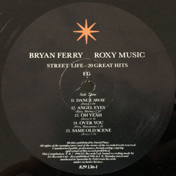 Bryan Ferry, Roxy Music – Street Life - 20 Great Hits (2xLP) LP vinyl record, image 6 of 7
