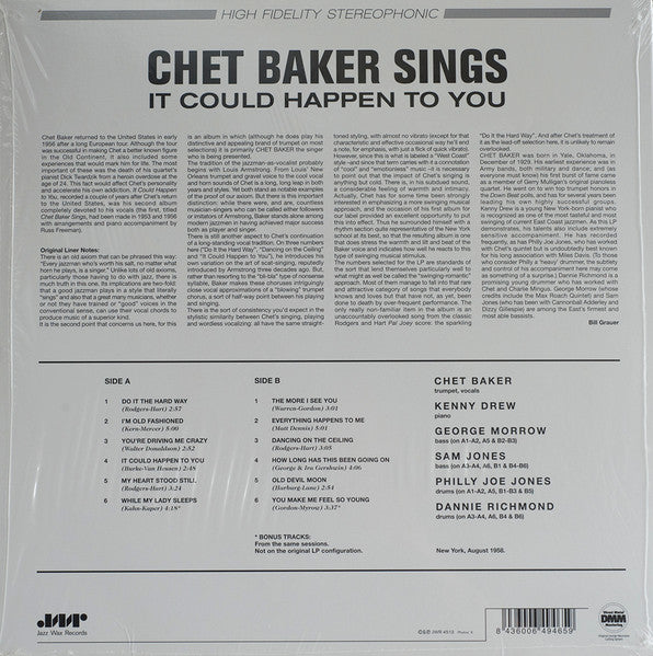 Chet Baker – It Could Happen To You LP vinyl record, image 2 of 4