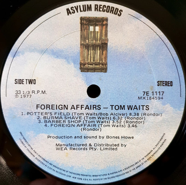 Tom Waits – Foreign Affairs LP vinyl record, image 4 of 6