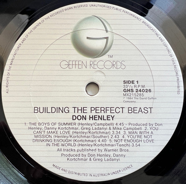 Don Henley – Building The Perfect Beast LP vinyl record, image 4 of 8