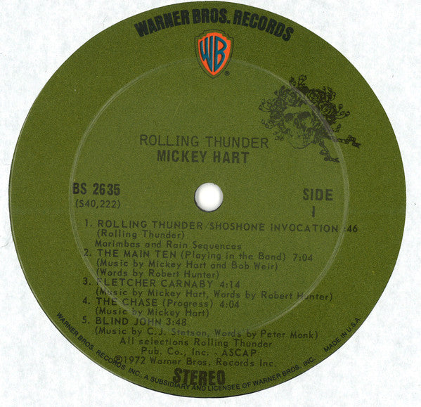 Mickey Hart – Rolling Thunder LP vinyl record, image 3 of 6
