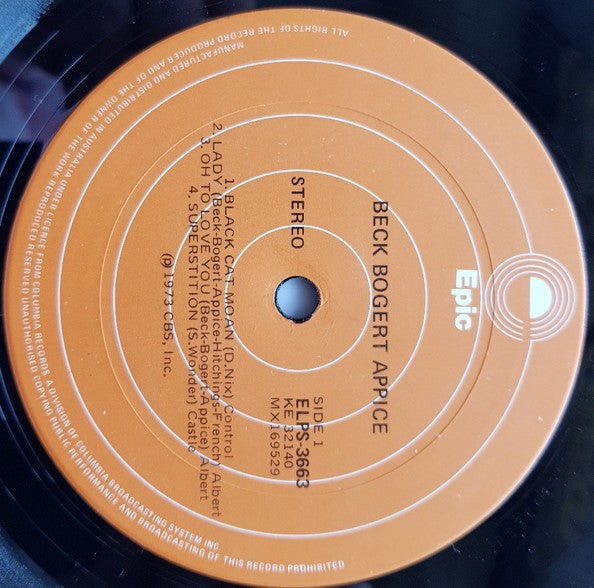 Beck, Bogert & Appice – Beck, Bogert & Appice LP vinyl record, image 3 of 4