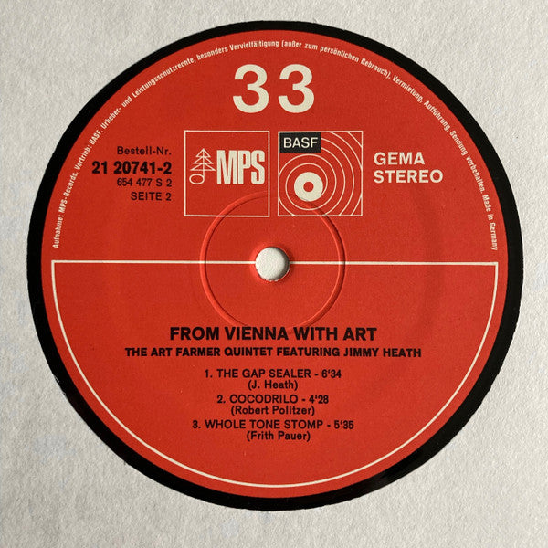 Art Farmer Quintet, Jimmy Heath – From Vienna With Art LP vinyl record, image 6 of 6
