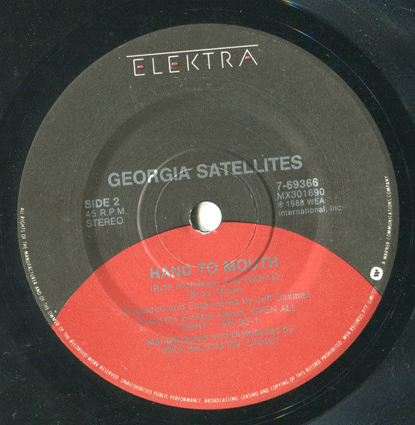 The Georgia Satellites – Hippy Hippy Shake 7" vinyl record, image 2 of 4