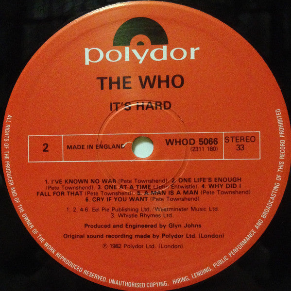 The Who – It's Hard LP vinyl record, image 4 of 6