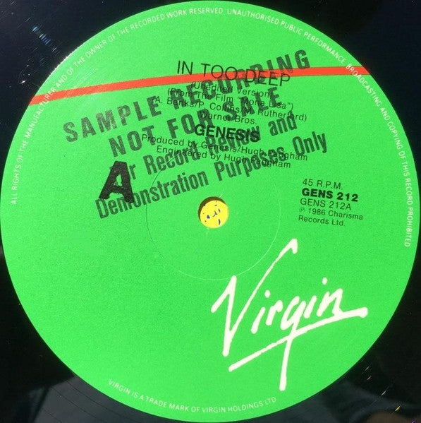 Genesis – Do The Neurotic / In Too Deep 12" vinyl record, image 5 of 6