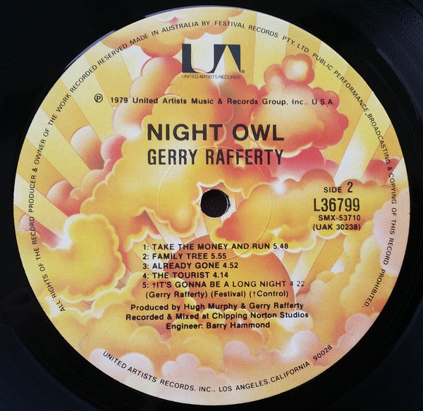Gerry Rafferty – Night Owl LP vinyl record, image 4 of 6