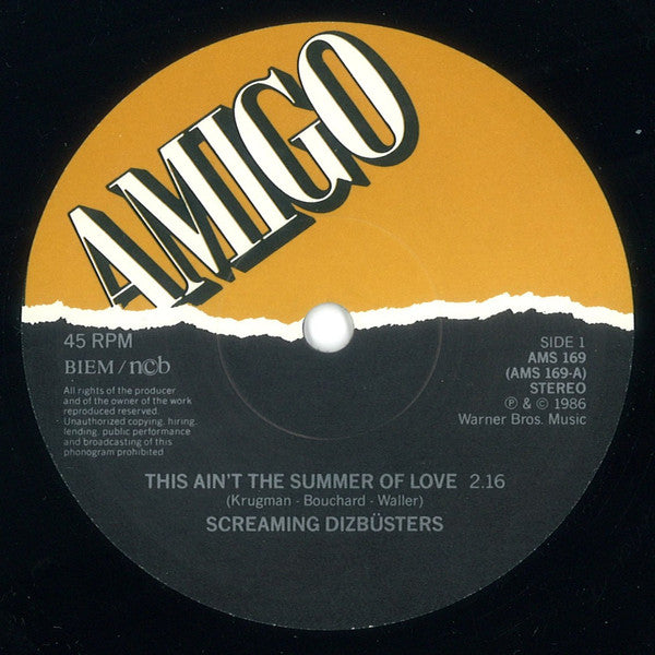 Screaming Dizbüsters – This Ain't The Summer Of Love 7" vinyl record, image 3 of 4