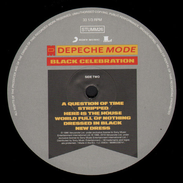 Depeche Mode – Black Celebration LP vinyl record, image 6 of 6