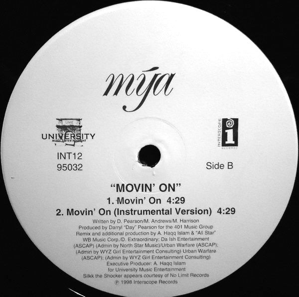 Mya – Movin' On 12" vinyl record, image 2 of 4