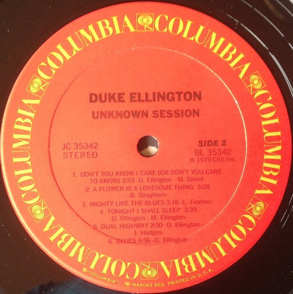 Duke Ellington – Unknown Session LP vinyl record, image 4 of 4