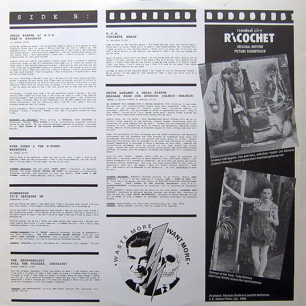 Various – Terminal City Ricochet - Original Motion Picture Soundtrack LP vinyl record, image 4 of 8