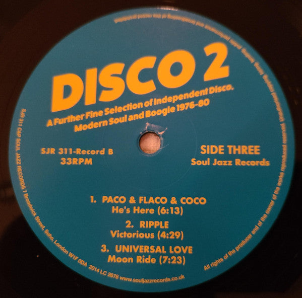 Various – Disco 2 (A Further Fine Selection Of Independent Disco, Modern Soul & Boogie 1976-80) (Record B) (2x12") 12" vinyl record, image 7 of 8