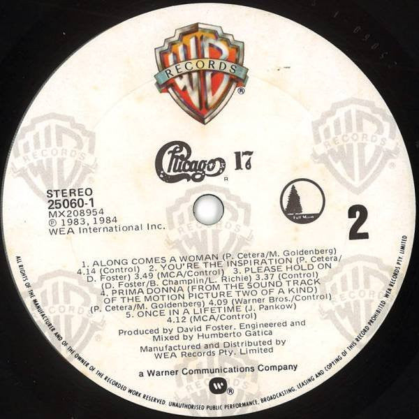 Chicago – Chicago 17 LP vinyl record, image 4 of 6