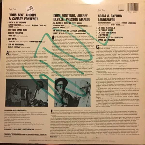 Various – Louisiana Cajun French Music From The Southwest Prairies Vol. 2 LP vinyl record, image 2 of 3
