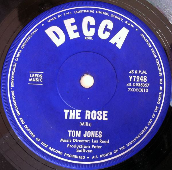Tom Jones – What's New Pussycat? / The Rose 7" vinyl record, image 2 of 4