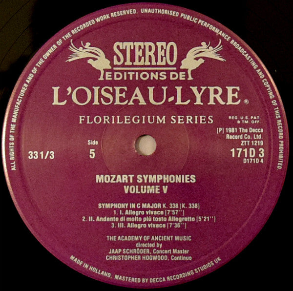Wolfgang Amadeus Mozart, The Academy Of Ancient Music – The Symphonies Salzburg 1775-1783 (4xLP) LP vinyl record, image 6 of 10