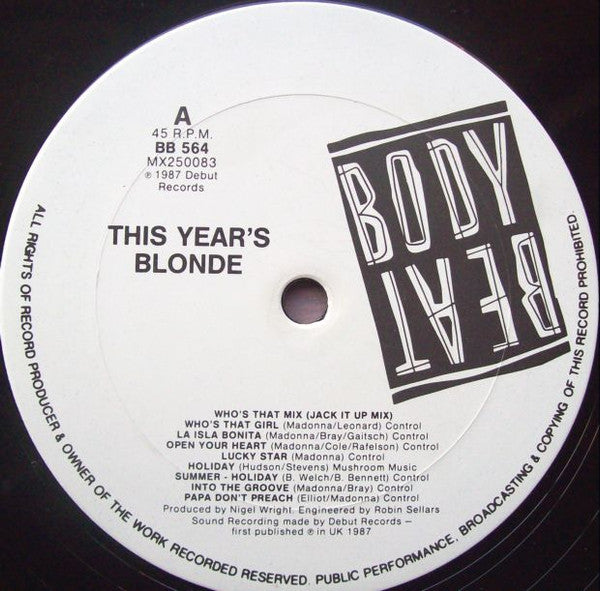 This Year's Blonde – Who's That Mix 12" vinyl record, image 3 of 4