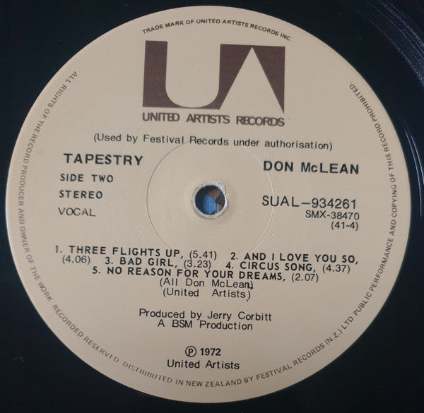 Don McLean – Tapestry LP vinyl record, image 4 of 4