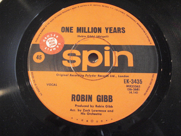 Robin Gibb – One Million Years 7" vinyl record, image 1 of 3