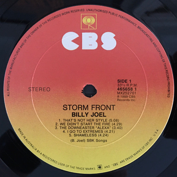 Billy Joel – Storm Front LP vinyl record, image 5 of 6