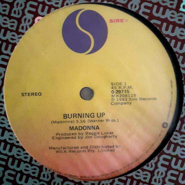 Madonna – Burning Up / Physical Attraction 12" vinyl record, image 2 of 2
