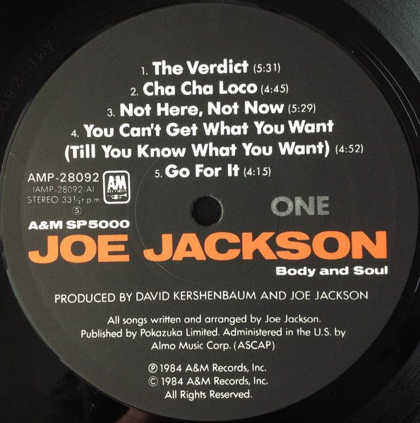 Joe Jackson, Joe Jackson – Body And Soul = ボディ・アンド・ソウル LP vinyl record, image 3 of 8