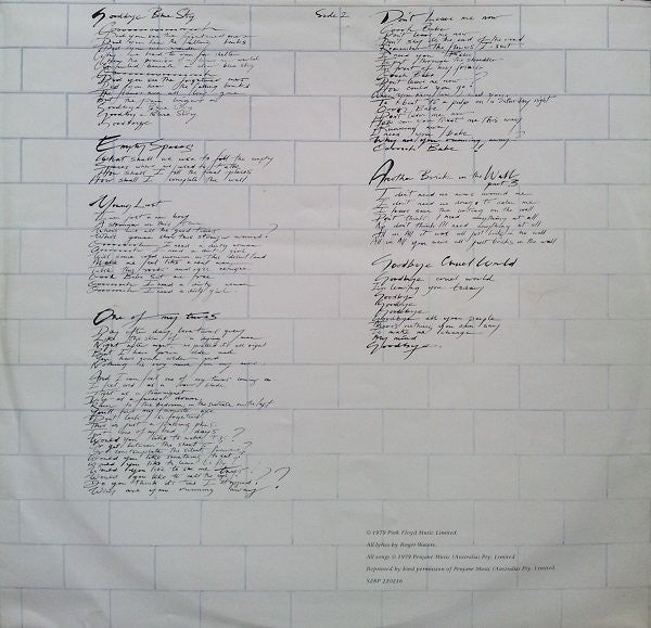 Pink Floyd – The Wall (2xLP) LP vinyl record, image 10 of 10