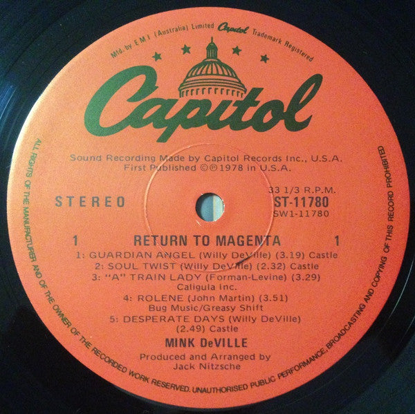 Mink DeVille – Return To Magenta LP vinyl record, image 4 of 5