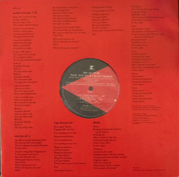 Neil Young, Crazy Horse – Reactor LP vinyl record, image 6 of 6