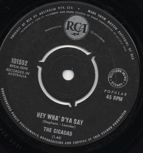The Cicadas – That's What I Want 7" vinyl record, image 2 of 2