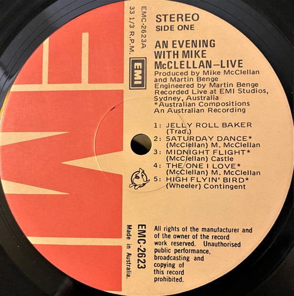 Mike McClellan – An Evening With Mike McClellan - Live LP vinyl record, image 3 of 4