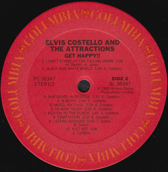Elvis Costello & The Attractions – Get Happy! LP vinyl record, image 4 of 4